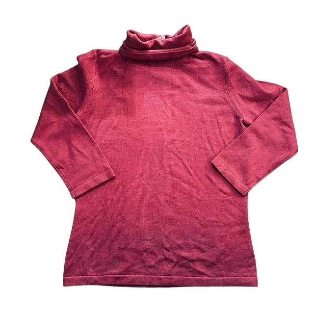 Brooks Brothers Vintage 85% Silk Turtleneck Sweater Dusty Rose 3/4 Sleeve Xs
